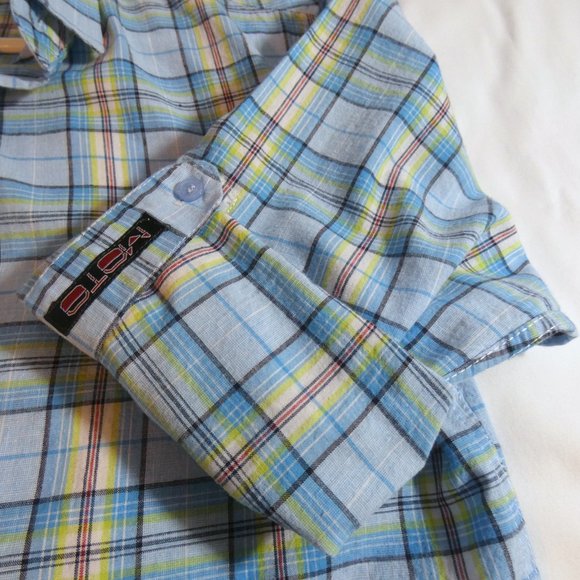 Mens Shirt Button Front Moto Tab Roll up Sleeves - Picture 4 of 4